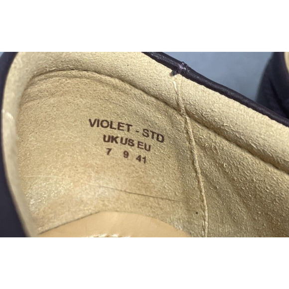 Hotter Slip On Loafer Shoe Women 9 Violet Plum Leather Flat Comfy Boho Casual - Picture 11 of 16